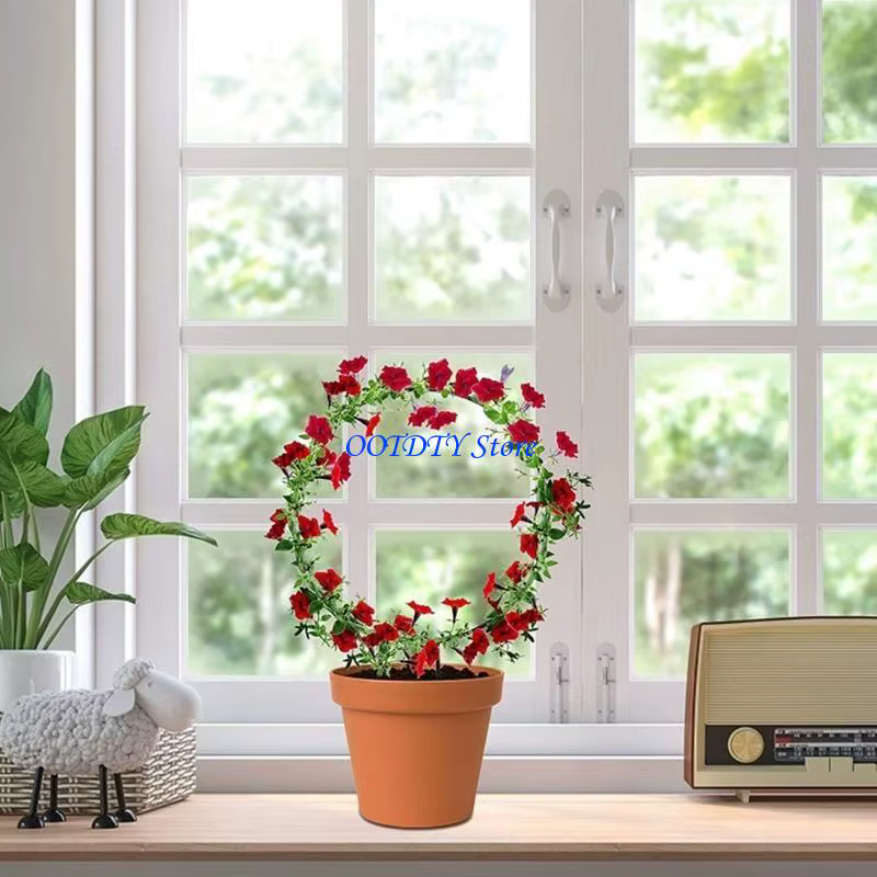 Support rond en fer métallique 367A pour plantes jardin en forme cœur