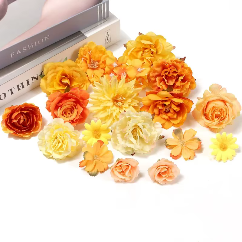 Roses artificielles mélangées Orange