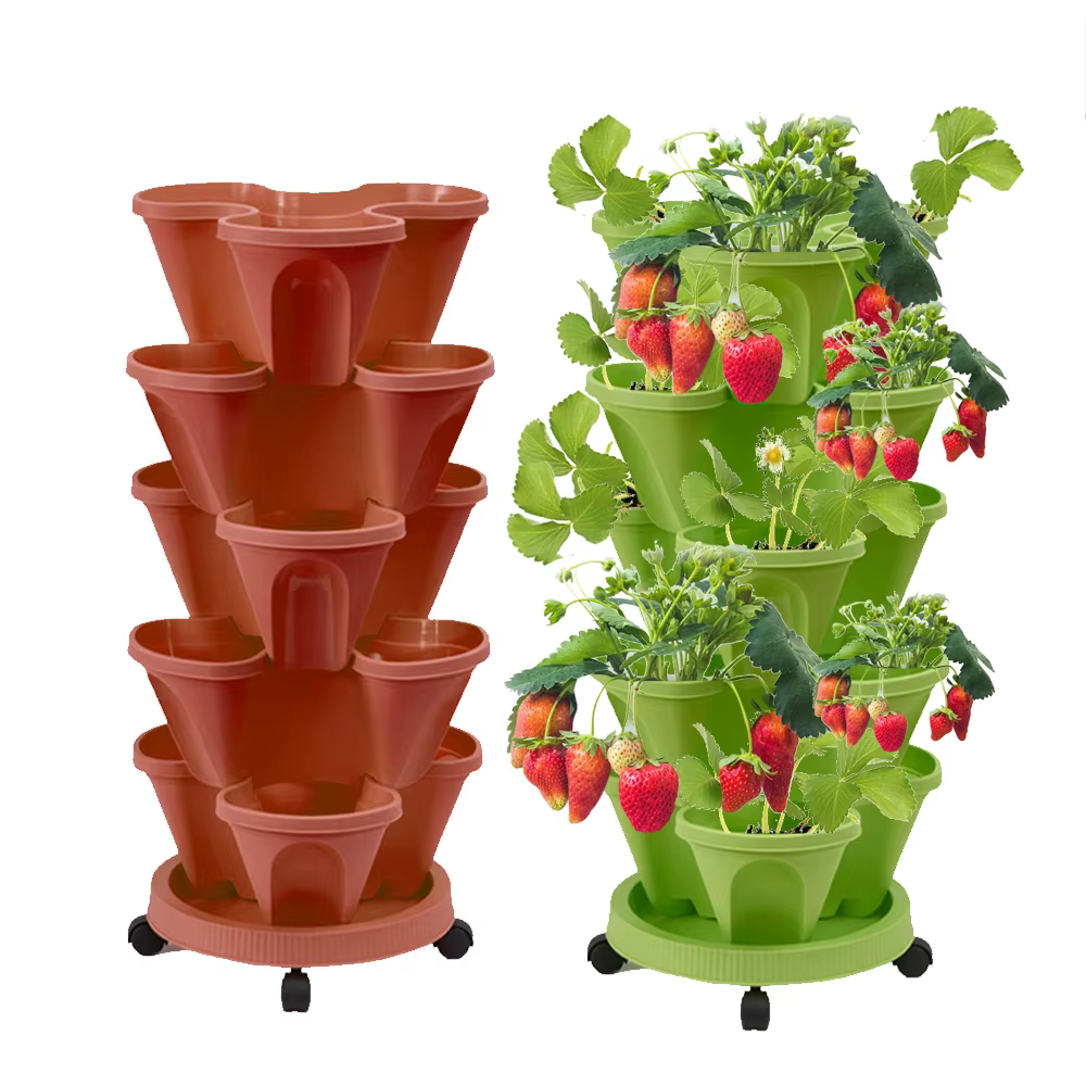 User inière empilable en plastique PP pour plantes d'intérieur et d'extérieur