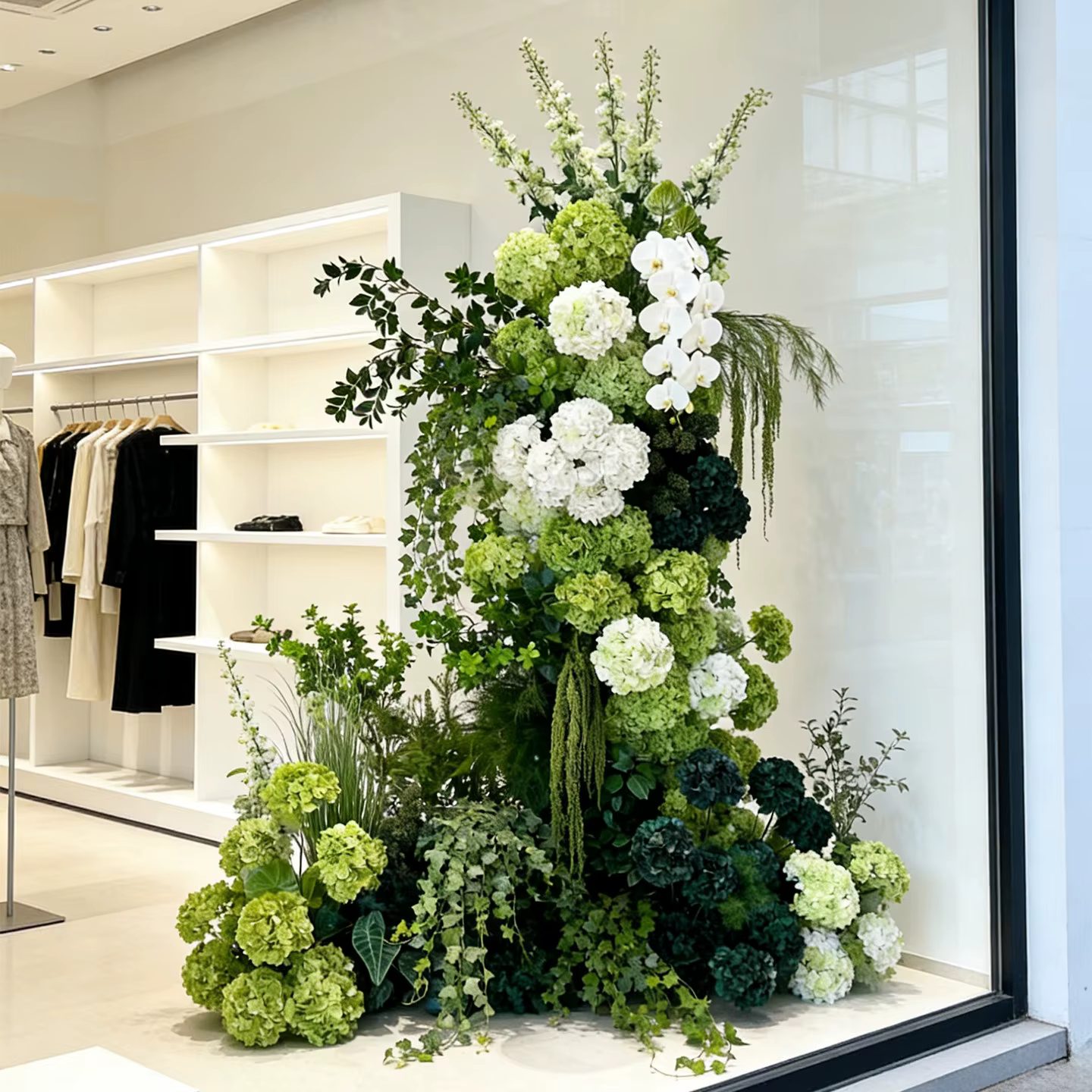 Plantes d'hortensias verts artificiels pour arrangements floraux
