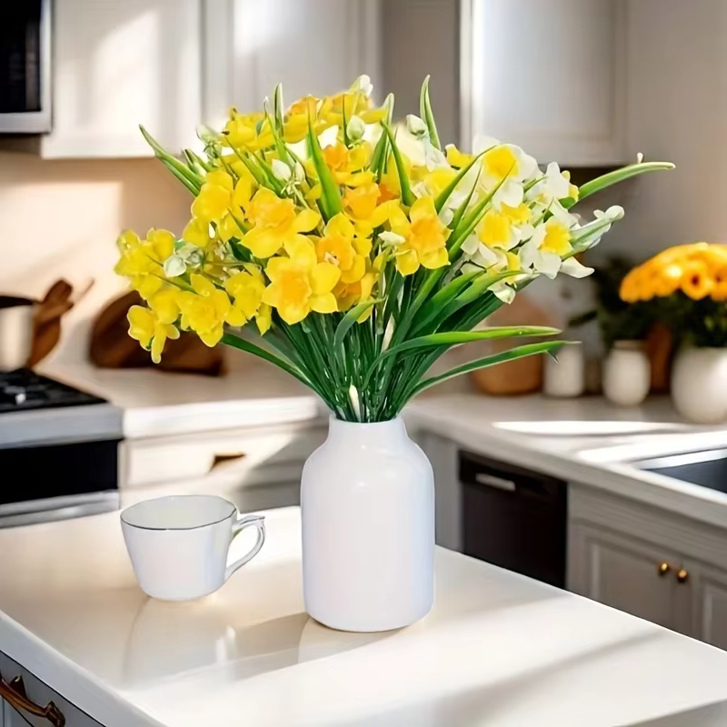 Fleurs de jonquille artificielles pour l'extérieur