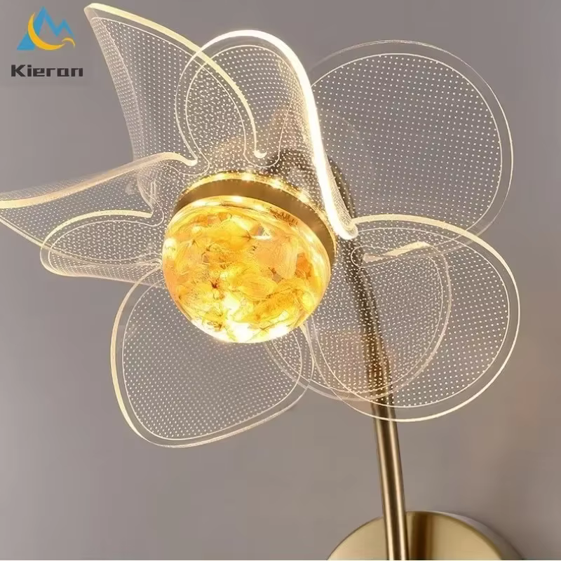 Nordique moderne fleur mur LED lampe Restaurant étude chambre KTV chevet applique murale salon décoration tournesol appliques murales