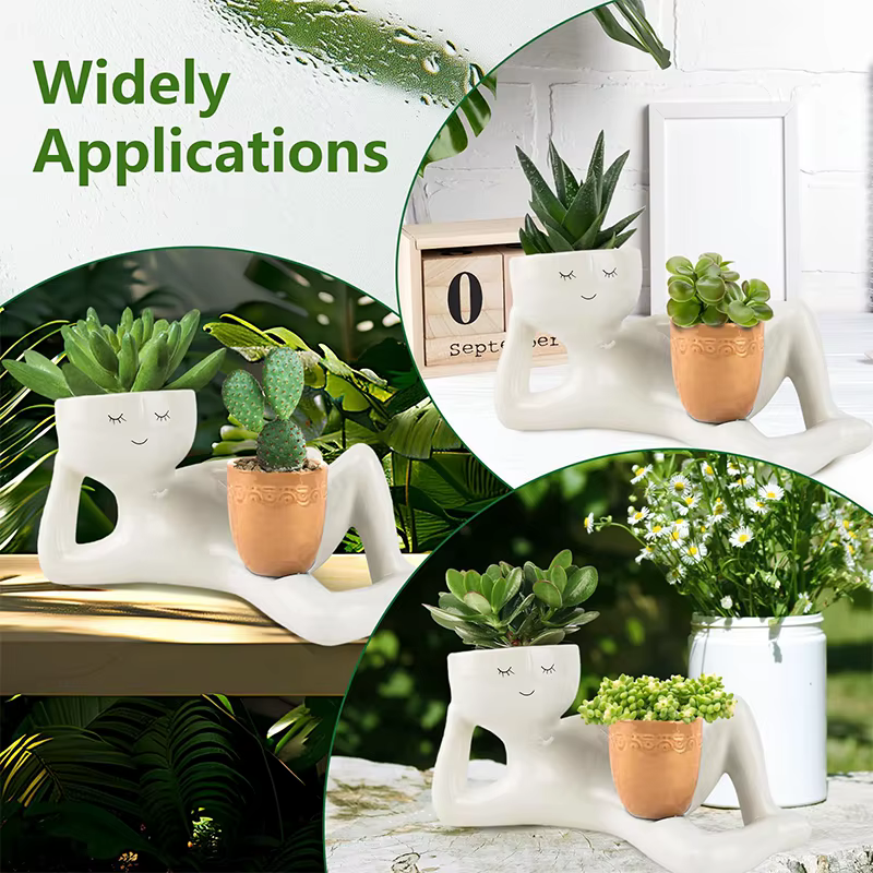 Nouvelles créations artisanales pour petits artisans : Ornement de pot de fleurs pour plantes succulentes vertes