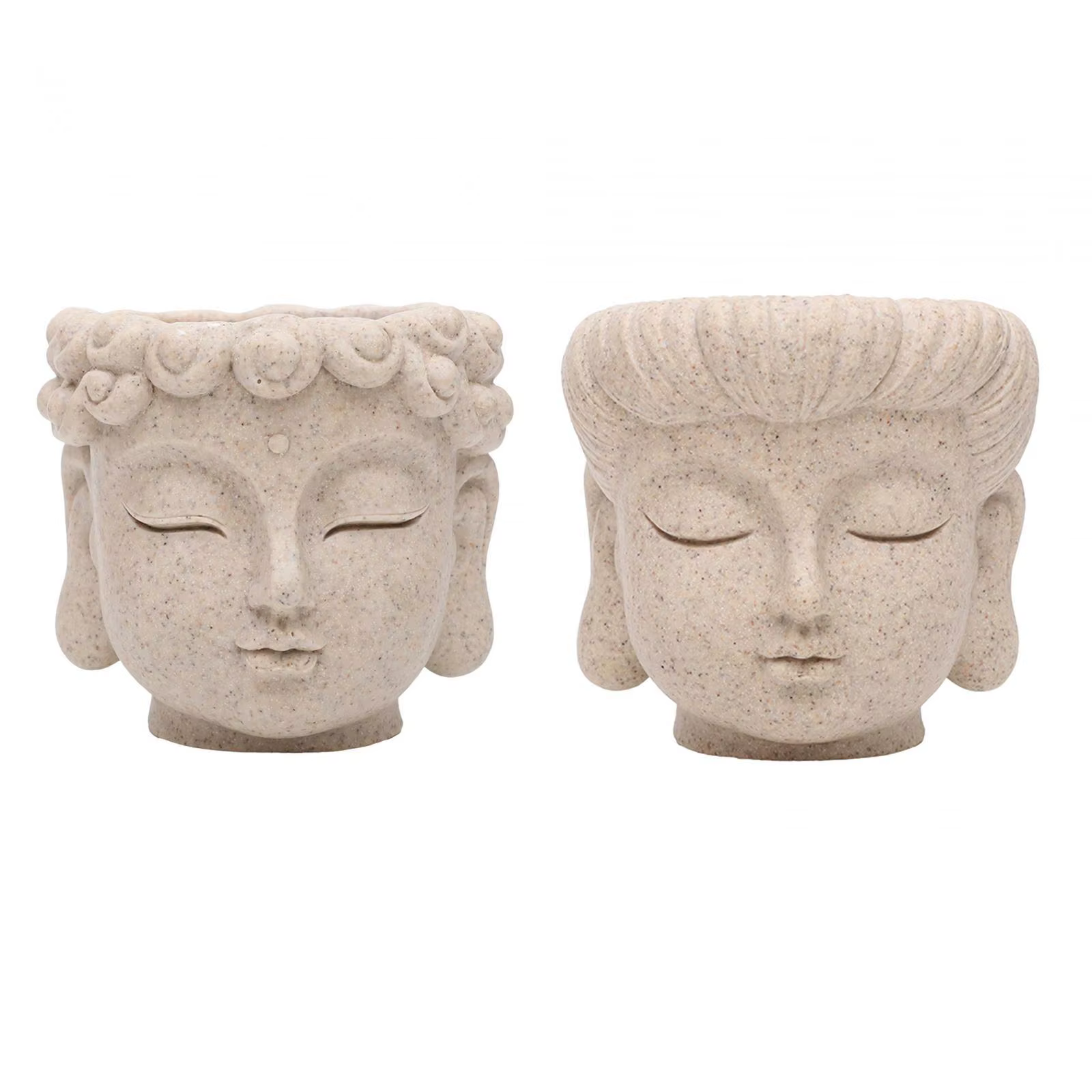 Pot de fleurs en forme de tête de Bouddha
