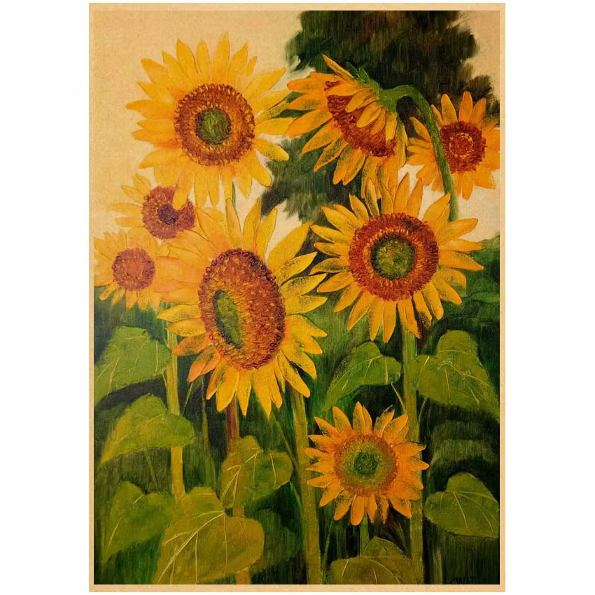 Affiches de peinture à l'huile tournesol