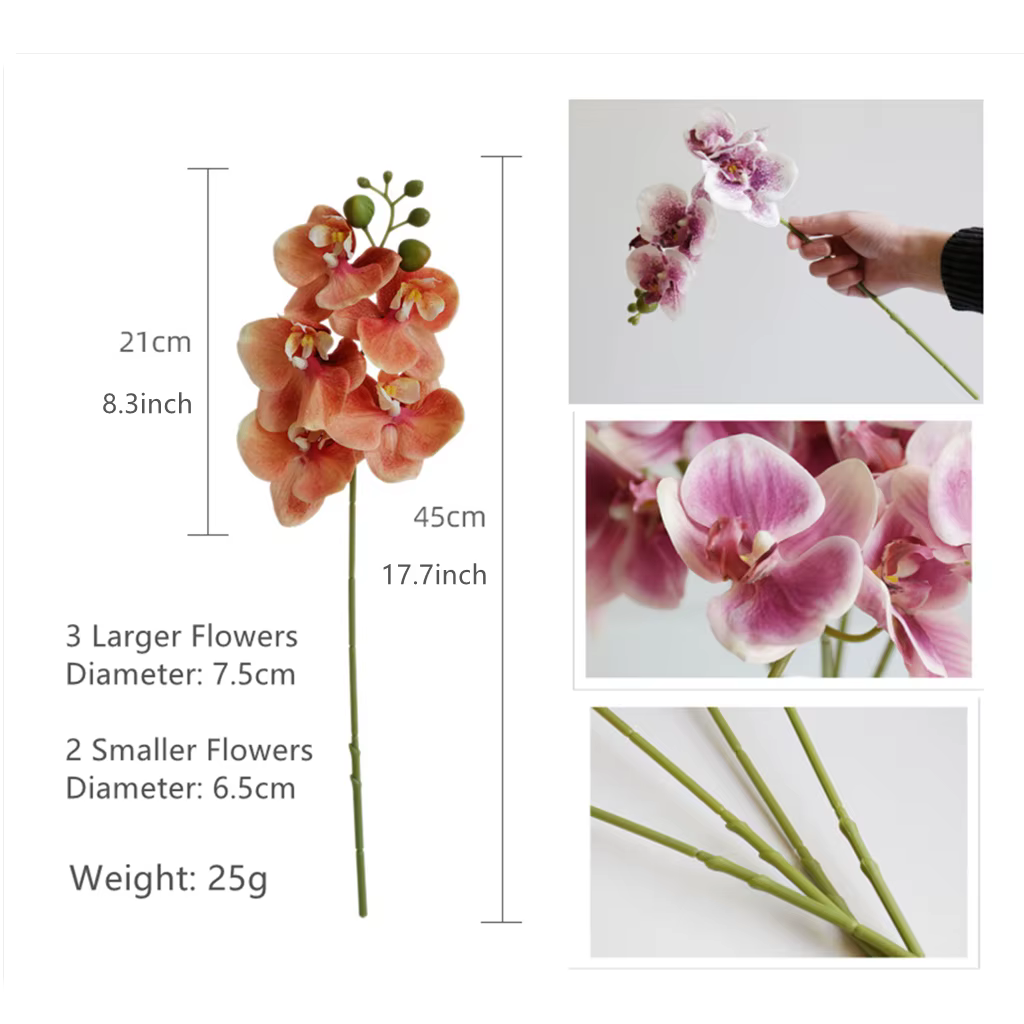 Orchidée artificielle à tige longue 45cm/17 pouces