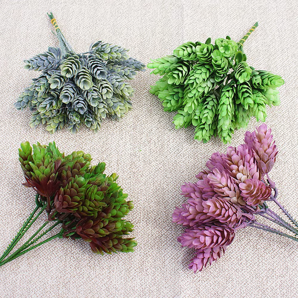 5Pcs Faux Plante Verte Pas Cher Artificielle En Plastique Fleurs Accueil chambre Table Décoration En plein air De Mariage De Noël Bricolage Bonbons Cadeaux Boîte