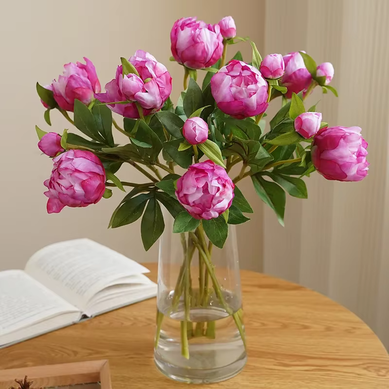 Arrangement artistique maison fête décembre Style européen simulé pivoine Mini fausse fleur artificielle rétro petite fleur de soie de pivoine ou