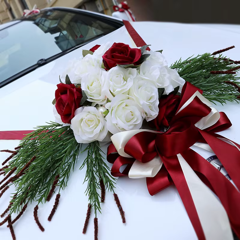 Fleurs artificielles pour décoration de voiture de mariage