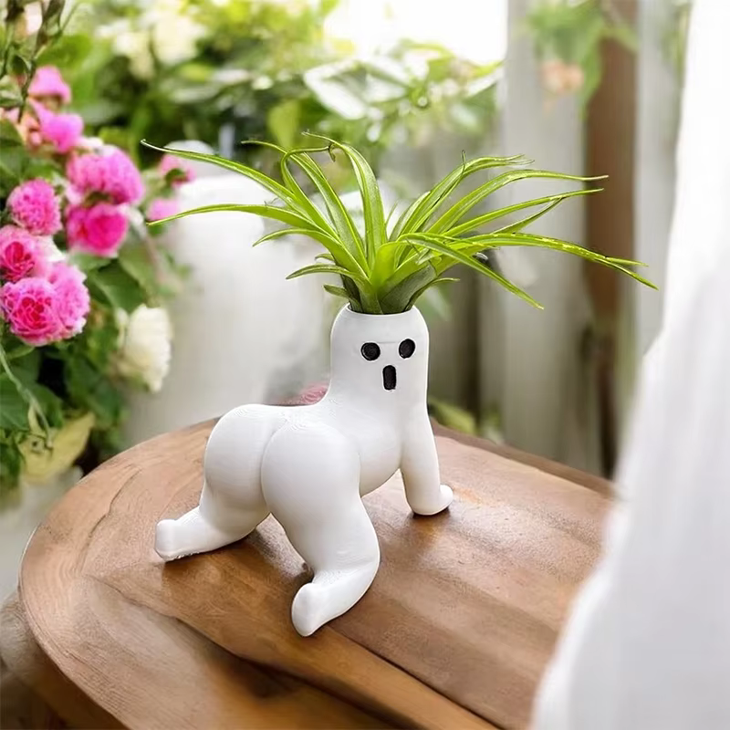 Pots de plantes, cadeau de farces amusant, jardinière fantôme de gros butin, présentoir de plantes à Air, décoration de jardinière