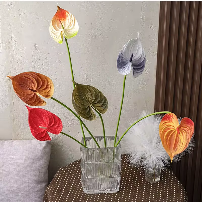Bouquet de fleurs artificielles en PU Anthurium