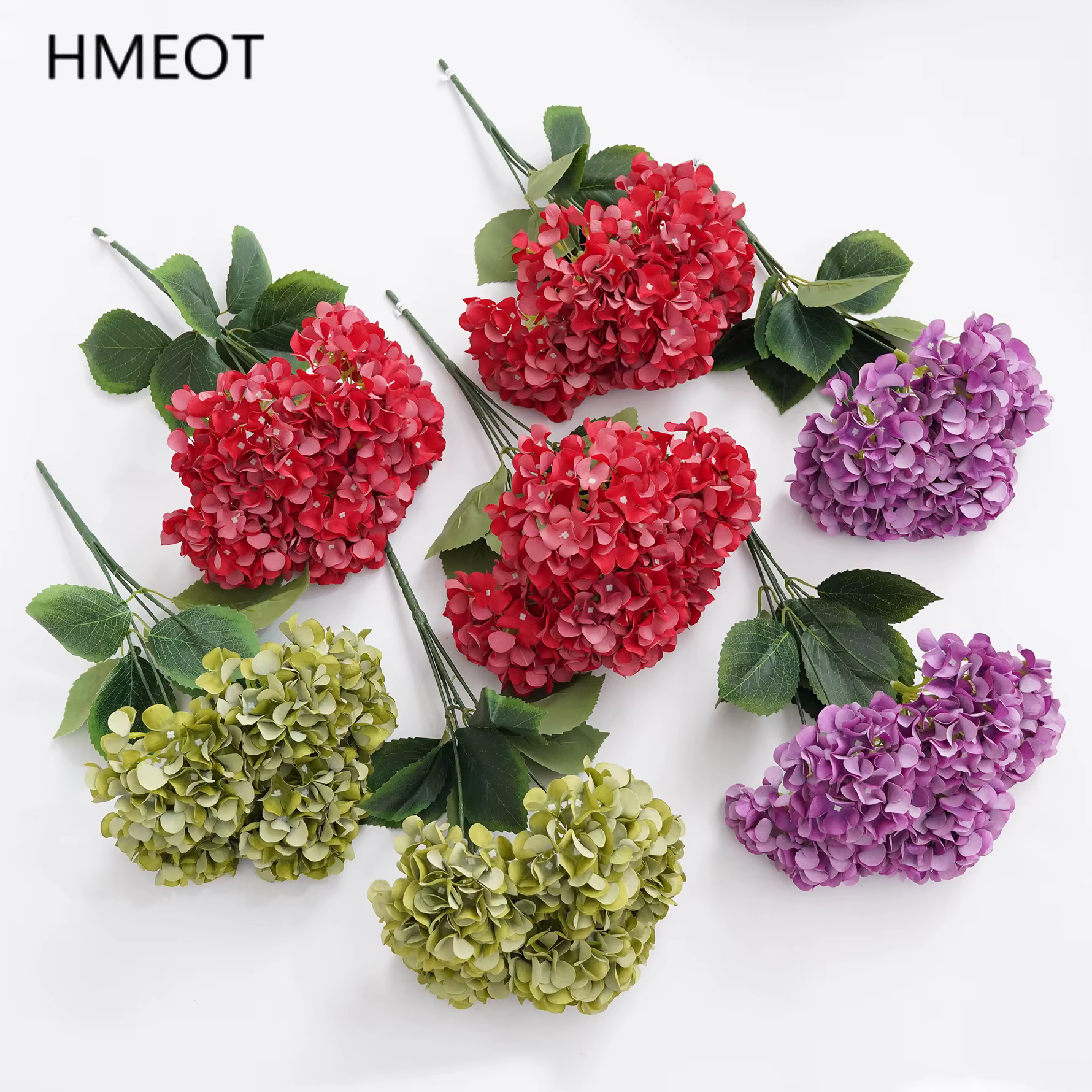 HMEOT H9991 5 Têtes de fleurs d'hortensia artificielles pour arrangements floraux de mariage