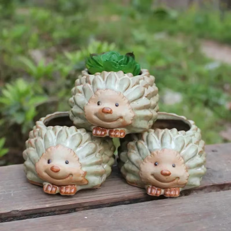 Jardinière en céramique hérisson mignon