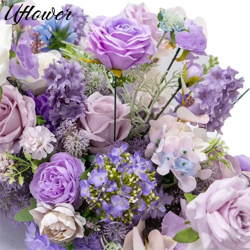 Uflower 200 cm luxe Rose fleur artificielle rangée Table pièce maîtresse mariage toile de fond fleurs mur Arches décor fête scène florale