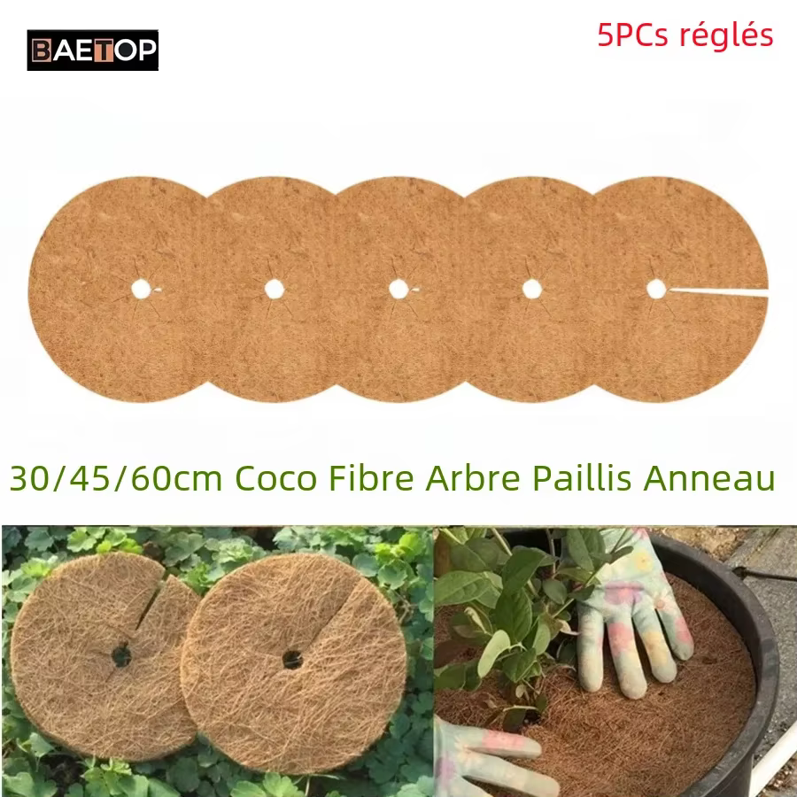 Protecteur d'anneau de paillis d'arbre en fibre de coco naturelle