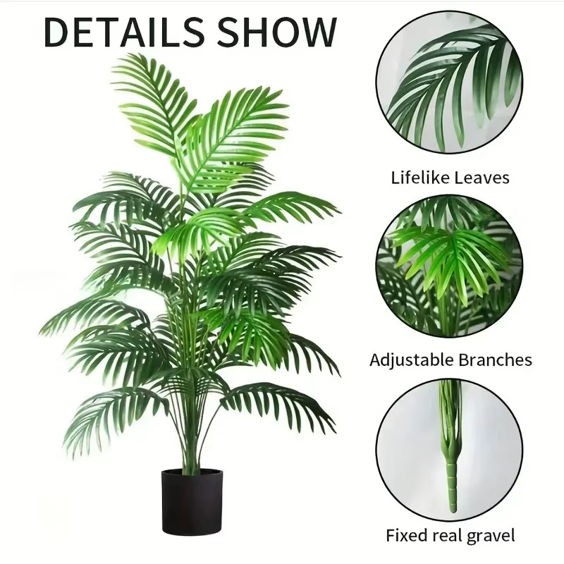 1/2 grandes plantes artificielles - Palmier à feuilles vertes denses
