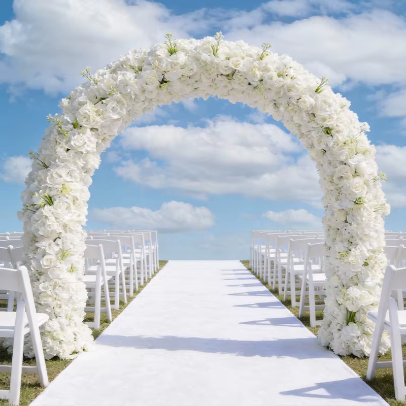 2, 2 m de fleurs artificielles pour décoration de mariage : chemin de table
