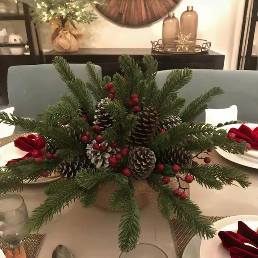 50/100Pcs Plantes Artificielles Arbre De Noël Maison Salle Table Décoration En Plein Air Délicat Clebration Ornement
