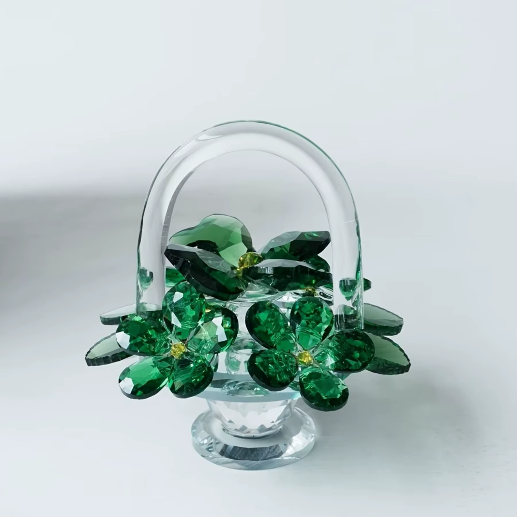 Ornement de panier à fleurs en cristal - Décoration élégante pour la maison