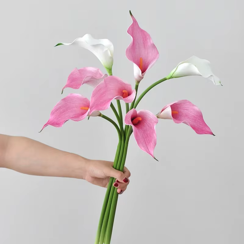 Lys Calla Artificiel avec Grand Long Poteau