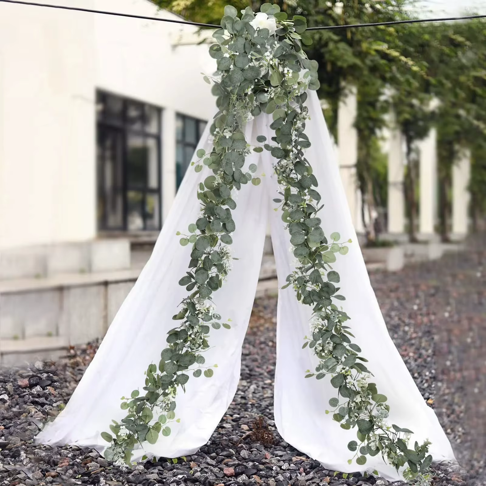 Guirlande de feuilles d'eucalyptus artificielles