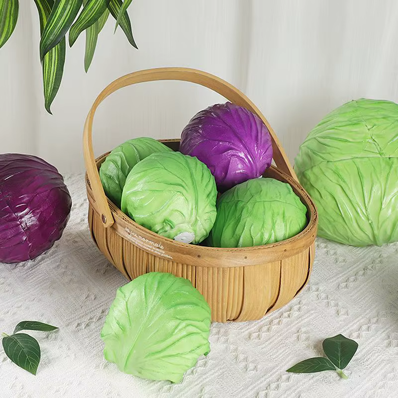 Chou artificiel, modèle de chou simulé vert/violet