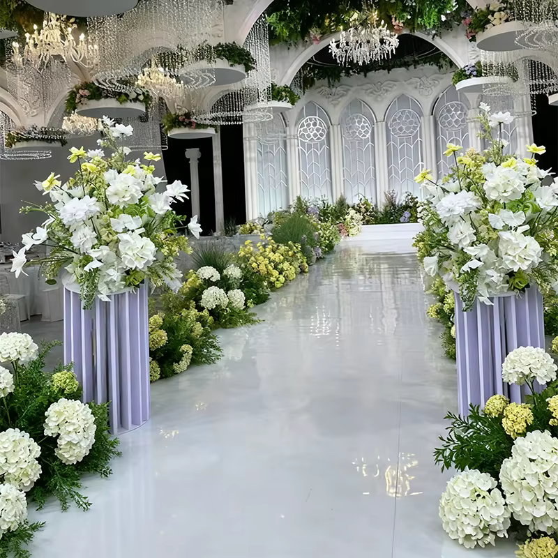 Rangée de fleurs artificielles de luxe 1M