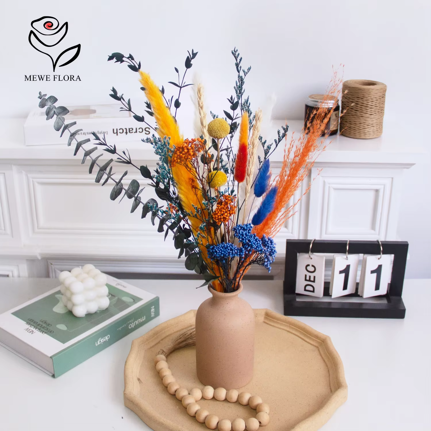 Bouquet de Fleurs vaccées Bleues Colorées Naturelles
