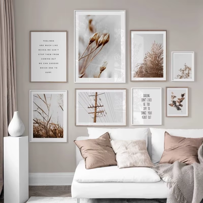 Ange Reed Nature Plante Toile Beige Paysage Peinture