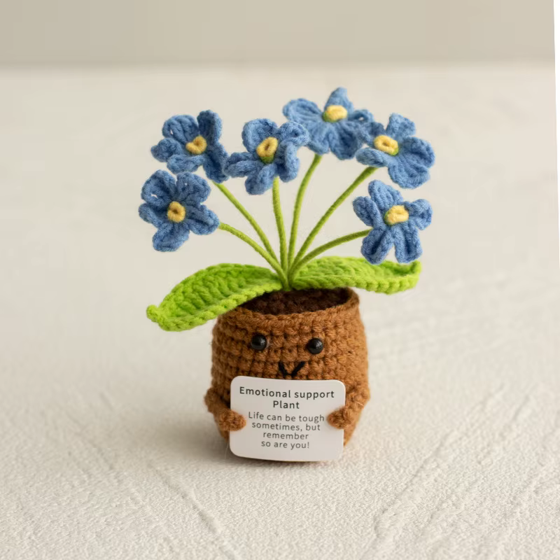 Plante artificielle tricotée en pot