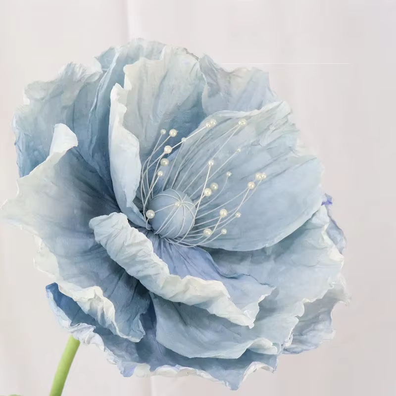 Fleurs artificielles en papier de pavot
