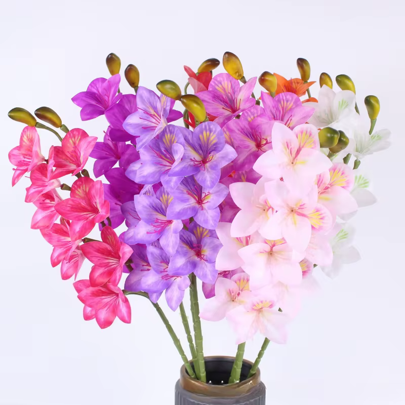 6 pièces de fausses fleurs de Bauhinia en PU