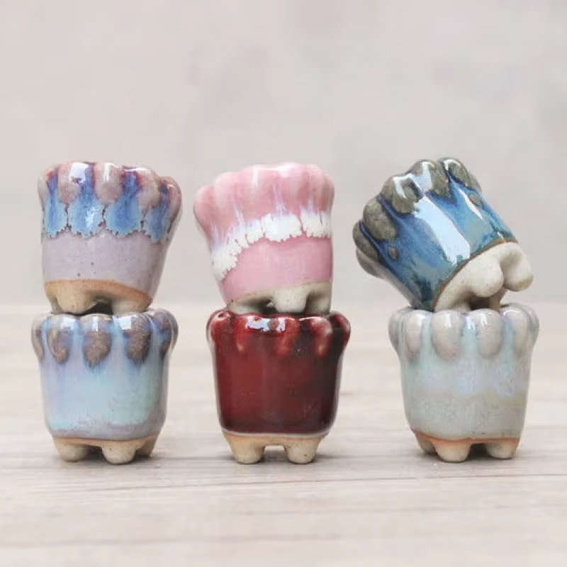 Mini Pot de Fleurs en Céramique à Pouce