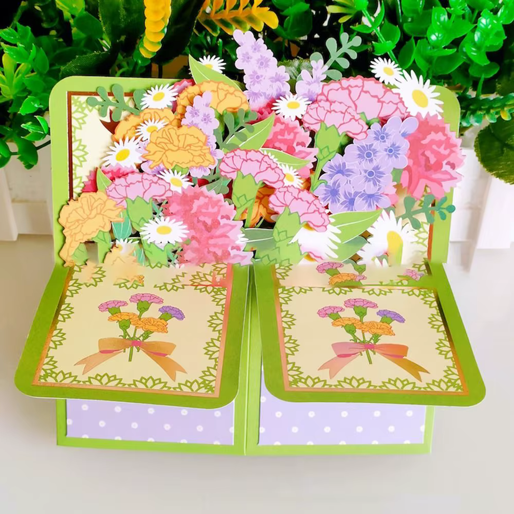 Carte de Bouquet de Fleurs Pop-Up en 3D