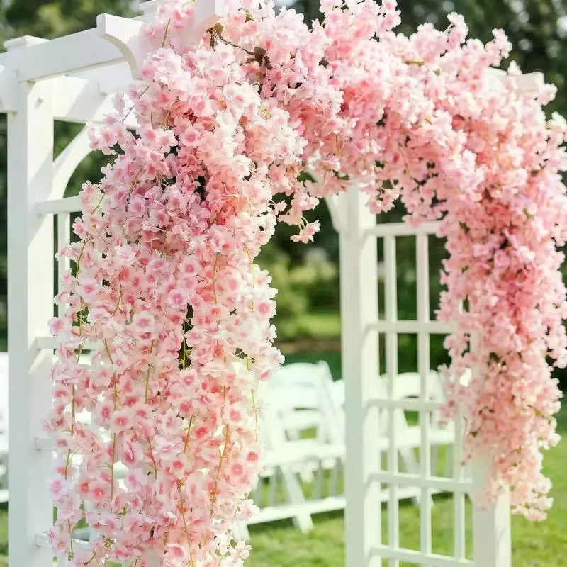 2 guirlandes décoratives de fleurs de cerisier de 180 cm pour la décoration de la porte de restaurant ou de café