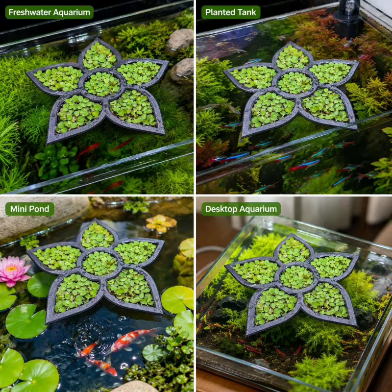 Anneau flottant en forme de fleur pour la croissance des plantes aquatiques en aquarium