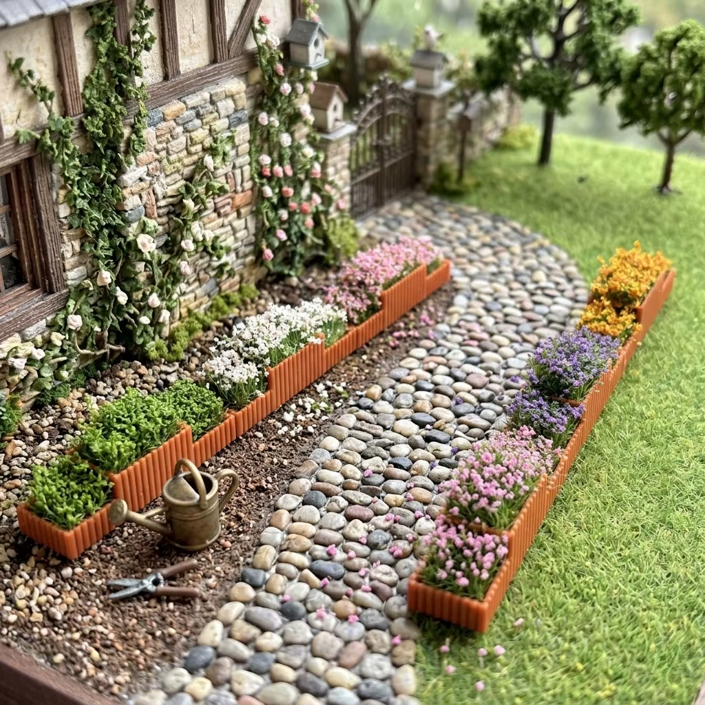3 Pièces de Modèles de Jardins Miniatures