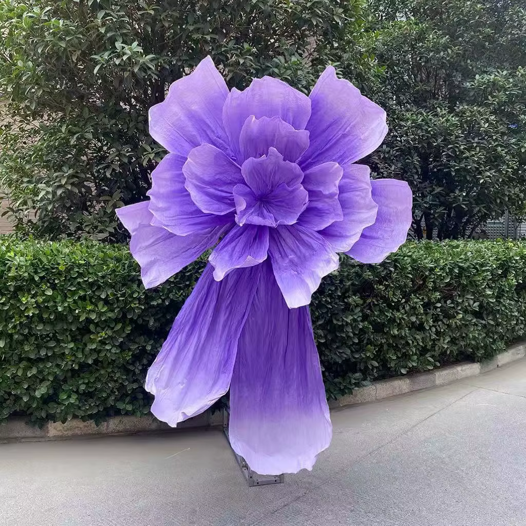 Fleur géante en papier irisée artificielle pour décorations de plafond de mariage