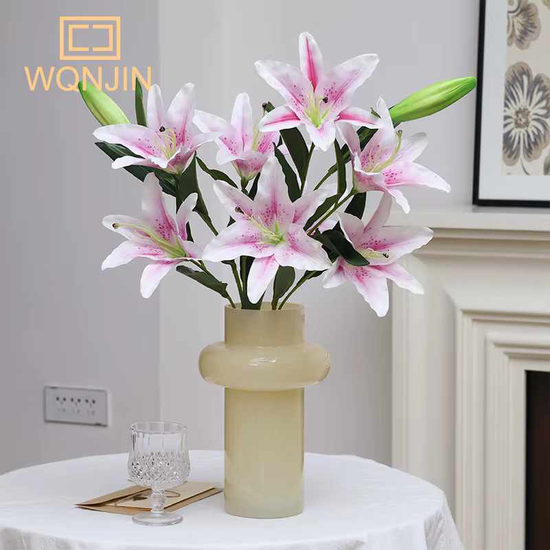 Bouquet de fleurs artificielles de faux lys