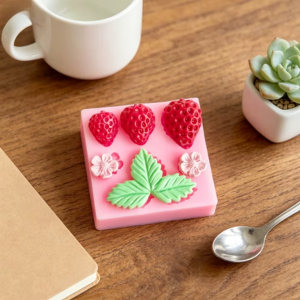 Moule en silicone en forme de feuille de fraise