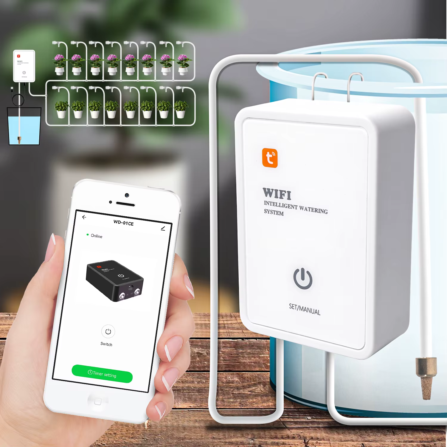 Système de pulvérisation intelligent pour plantes de jardin