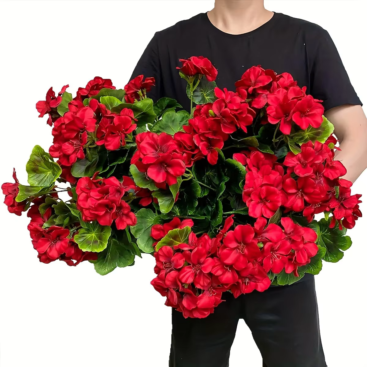 1/5 pièces plante artificielle soie bégonia fleur extérieur jardin arc protection UV mariage mariée maison bonsai fête de noël bricolage cadeau
