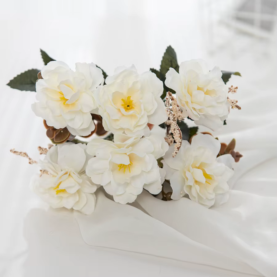 Fleurs artificielles Scrapbooking Soie Cerise Vase Maison Chambre Décor En Plein Air De Mariage Jardin Bouquet Broche Diy Festival Couronne