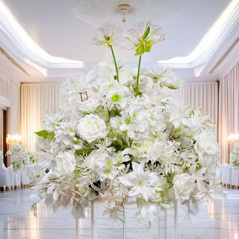 Hortensia Rose blanche