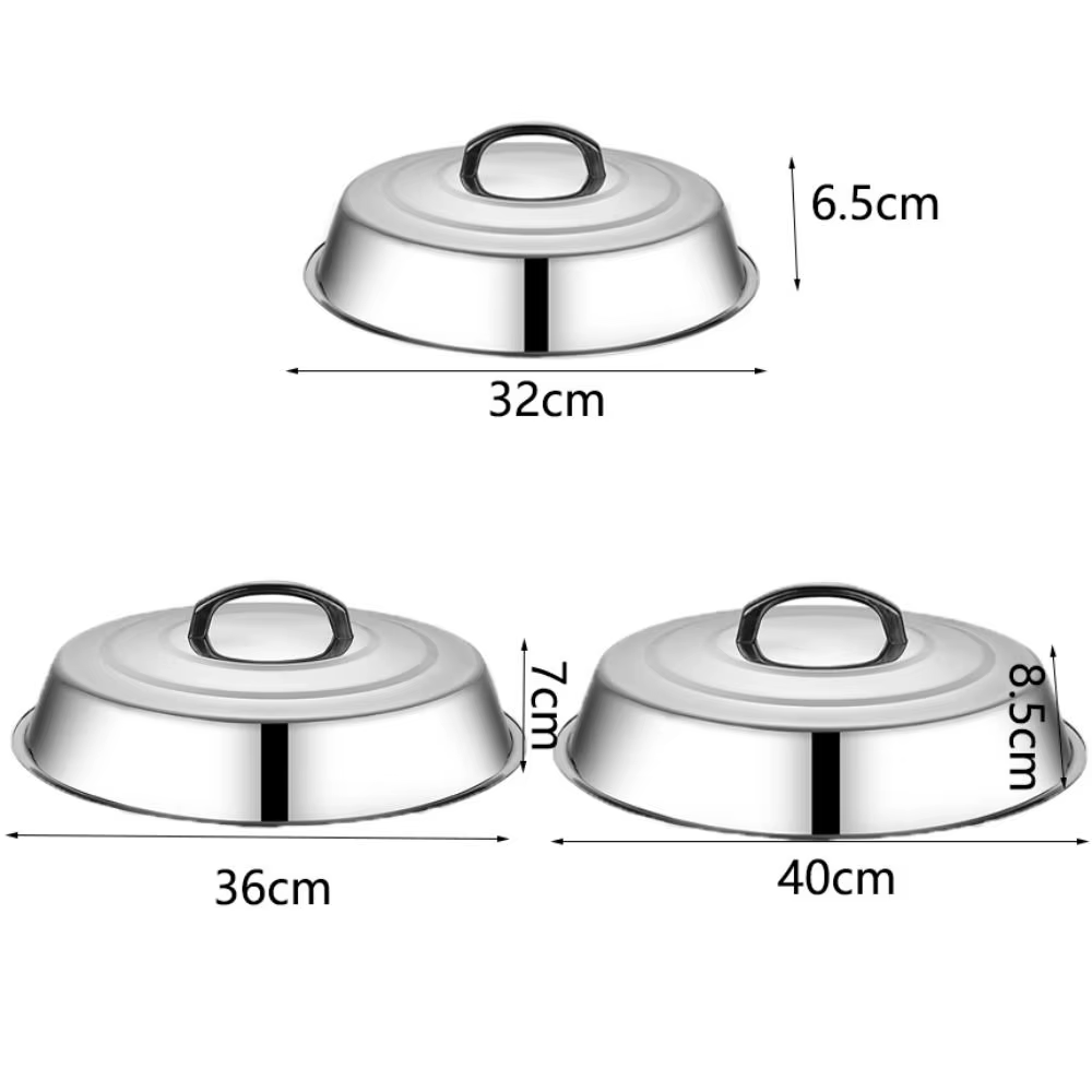 Couvercles de plaque de cuisson, couvercle de Pot en forme de dôme en acier inoxydable, couvercle de Pot universel surélevé, couvercle rond pour assiette de fromage, Restaurant
