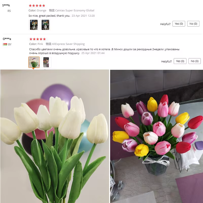 Bouquet de Tulipes Artificielles en PU pour la Décoration de la Maison
