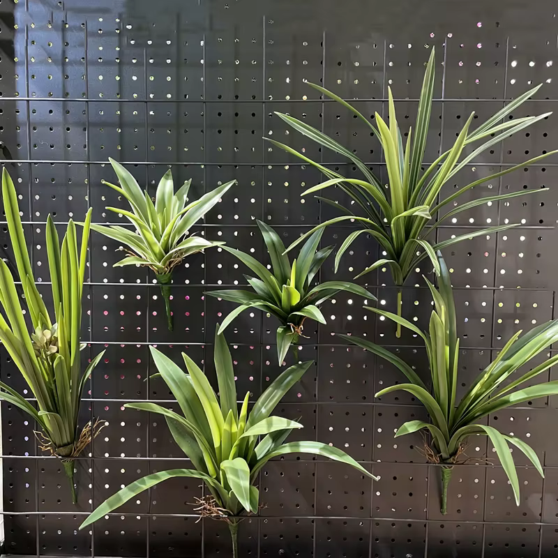 15/16/24 feuilles sensation réaliste orchidée artificielle herbe verte Chlorophytum plantes bricolage intérieur Floral maison jardin mariage hôtel décor