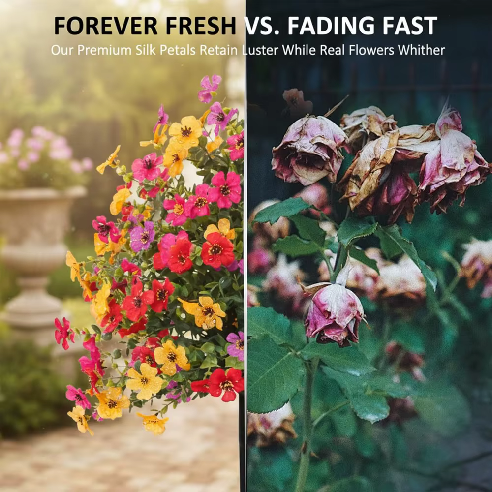Fleurs artificielles de pétunias avec piquet de fixation