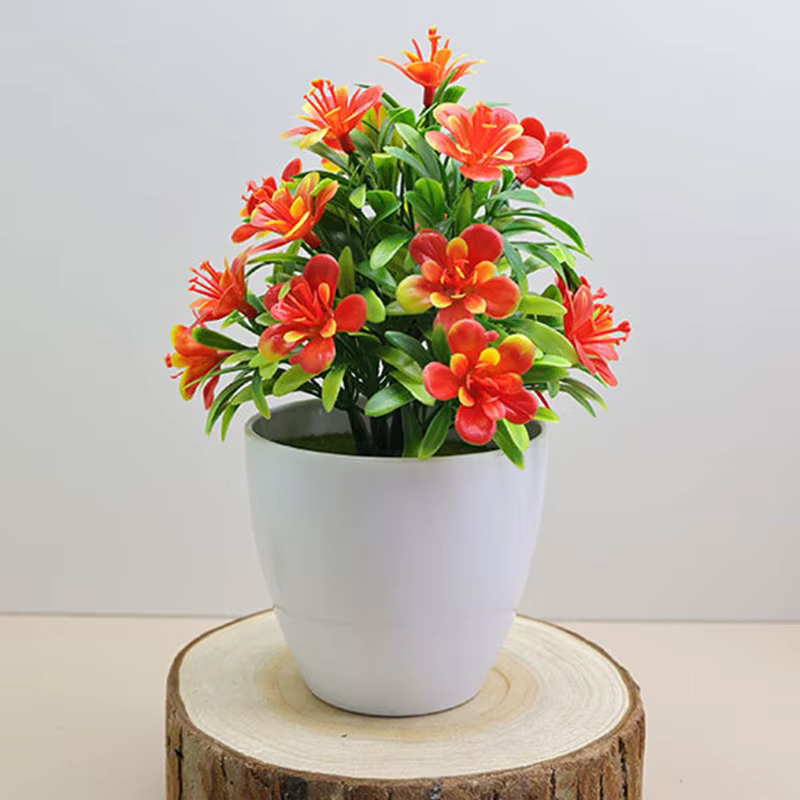 Fleurs artificielles cinq cuir chevelu prune