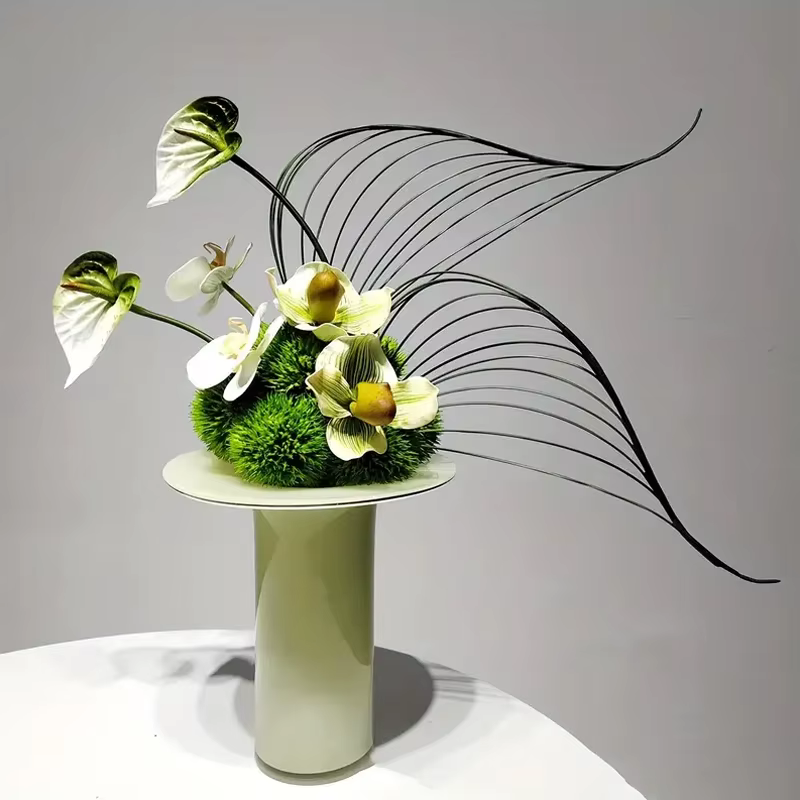 Tige de fleur verte foncée artificielle, 5 pièces, matériel Floral, accessoires de tige de fil faits à la main pour la décoration de la maison et du mariage